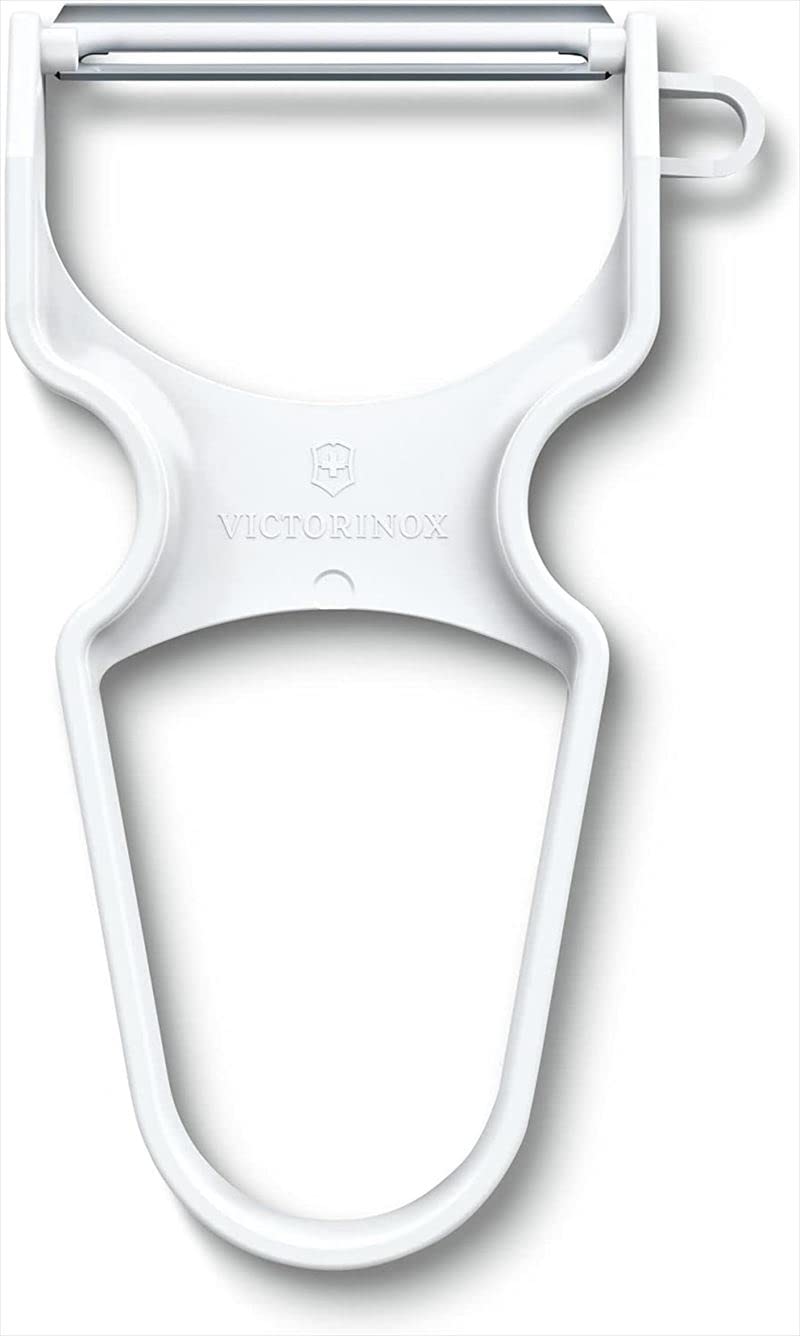 Victorinox Kitchen Utensils, Peeler, Extra Sharp Blade, Straight Edge, Robust Plastic Handle, Stainless Steel, White