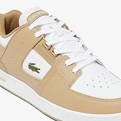 Lacoste Mens Court Cage Sneaker, LT BRW/WHT, 11.5