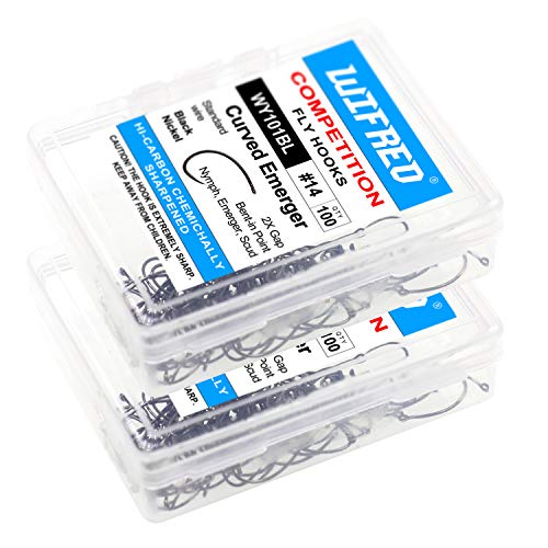 wifreo 200 Stück Fliegenfischen Haken ohne Widerhaken Nymphe Scud Caddis Fliegenhaken Trockenfliegenhaken Jighaken… – Bild 5