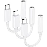 USB C to 3.5mm Headphone Jack Adapter, 3 Pack Type C to Aux Audio Dongle Cable Cord Compatible with iPhone 16/15, Samsung Gal