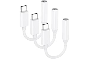 USB C to 3.5mm Headphone Jack Adapter, 3 Pack Type C to Aux Audio Dongle Cable Cord Compatible with iPhone 16/15, Samsung Gal