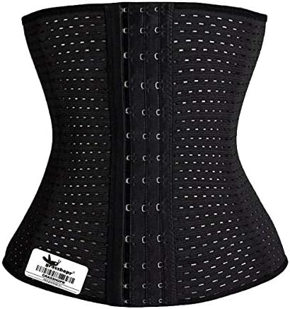 Grasshopr Women's Waist Slimming Corset 3 Hooks Girdle with Spiral Steel Bone