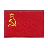C.C.C.P. Soviet Union USSR Flag with Hook Fastener Backing Patch