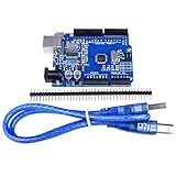 Quimat Arduino UNO R3 ATmega328P CH340 Development Board Compatible Arduino IDE Development Kit Microcontroller with USB Cable Straight Pin Header 2.54mm Pitch Robot Parts