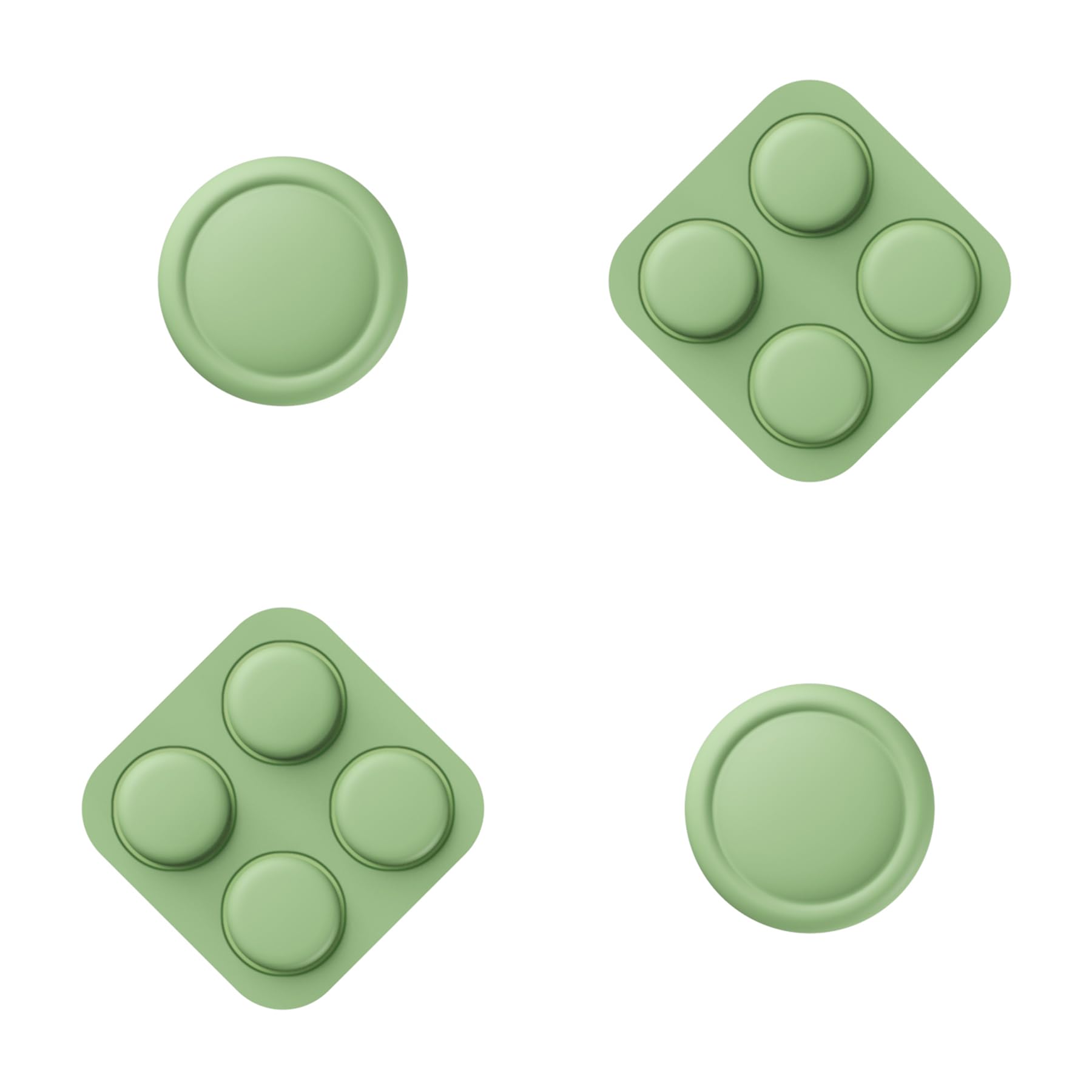 Photo 1 of PlayVital Button Caps + Thumb Grip Set for Nintendo Switch 2, 2 Silicone Colorful ABXY Directional Button Covers & 2 Joystick Caps for Joycon - Matcha Green