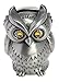 JustNile Vintage Zinc Alloy Owl Piggy Bank, Kids Money Coin Saving Box, Engraved Metal Silver Animal Figurine Decor, House Tabletop Ornament, 3.1