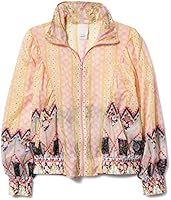 Anna Sui Women’S Blush Botanical Patchwork Windbreaker