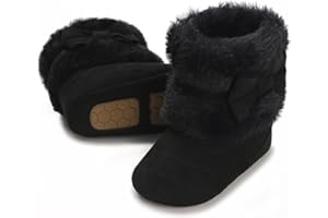 E-FAK Baby Boy Girl Boots Newborn Shoes Winter Snow Bowknot Anti-Slip Soft Sole Warm Infant Toddler Prewalker Booties
