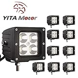 YITAMOTOR Led Cube Light,10X 20W Spot 4 inch Led Light Pods SUV Off-road Headlight Spot Light Pods Driving Fog Light With Mounting Bracket