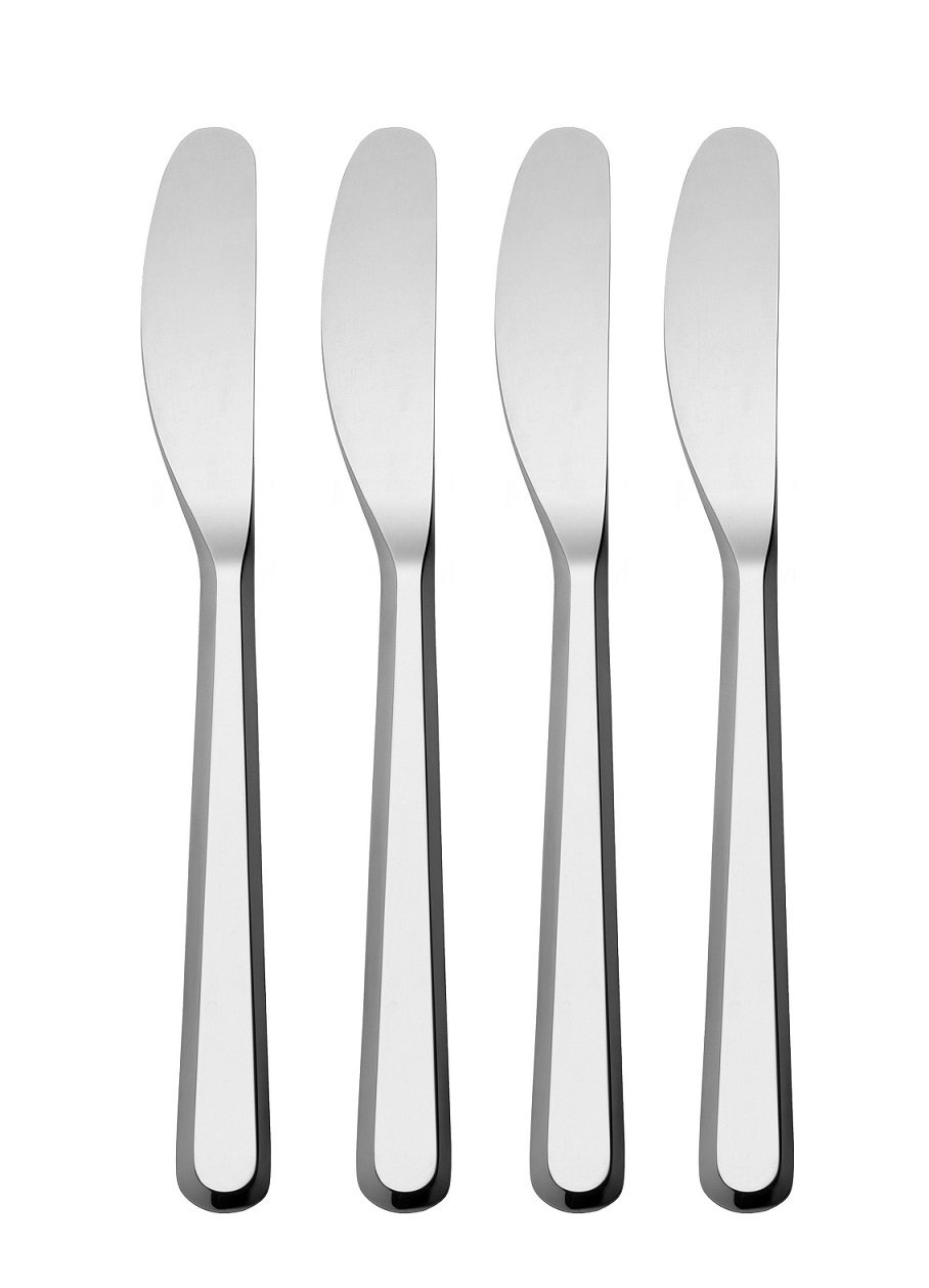 Alessi BG02/37S4 Amici, Set of Four Butter Knives in 18/10 Stainless Steel.