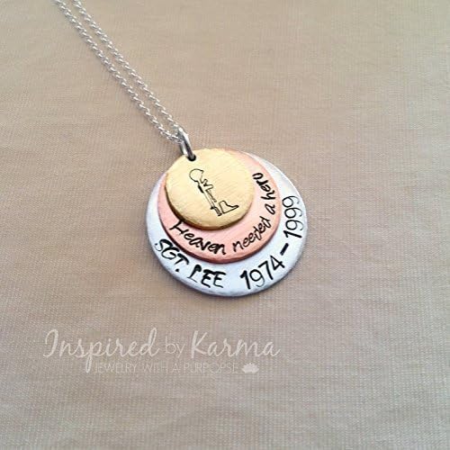 Personalized Military Memorial Necklace, Personalized Memorial Necklace, Military Memorial, Gold Star Mom Necklace, Battle Cross Jewelry, Fallen Soldier