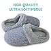 Elabooz Women's Comfort Slippers, Knitted Cotton Slippers Cozy Memory Foam Anti-Slip Rubber Sole Indoor Slippers (7-8, Grey Fur)