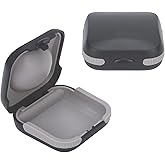 Yoheally Hearing Aid Travel Case, Hearing Aids Case Hard Pocket Size Small Splashproof 2.16"*2.04"*0.39" Cushioned Interior for 2 Hearing Aids, ITE, RIC, CIC Storage Box (Black)