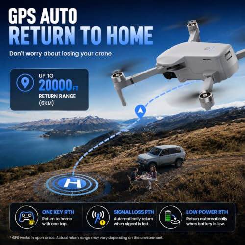 Holy Stone HS360D 4K UHD Camera Drone for Adults, Under 249g Foldable FPV RC Quadcopter with 80 Min Flight Time and 20,000 ft Long Range