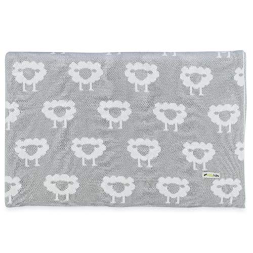 Ziggy Baby Organic Sheep Knitted Blanket Gray and White - Thumbnail 6