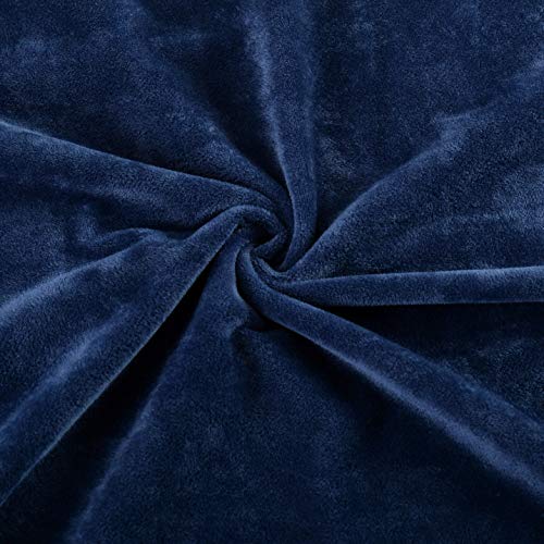 Evolive Soft Micromink Euro Sham Cover Pillowcase Replacement with Zipper Closure (Navy, 26"X26")