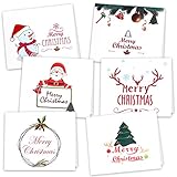 Kuuqa 36 Pieces Christmas Greeting Note Cards with Envelopes and Stickers 6 Designs,Christmas Party Decoration Supplies