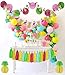 PomPomGLAM Tropical Luau Flamingo Pineapple Party Decorations Supplies Kit for Birthday, Bridal & Baby Shower Themed Moana Hawaiian Beach Pool Summer