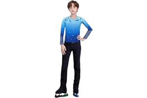 JoyCan Men's Performance Clothing Boys' Blue Figure Skating Costume for Competitions and Performances