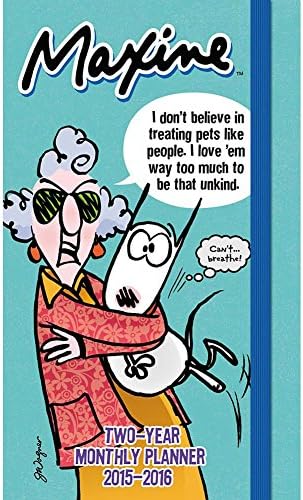 MAXINE TWO-YEAR Monthly Checkbook Size Pocket Planner 2015 - 2016