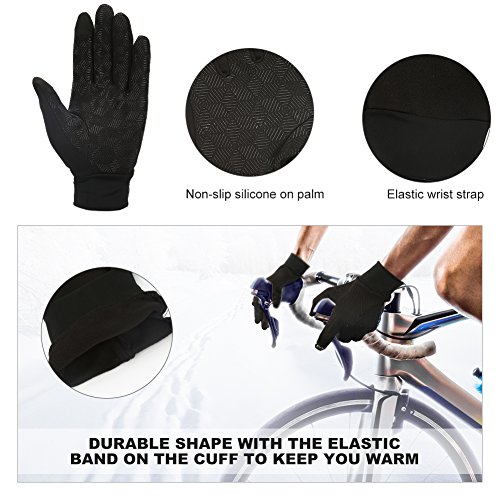 Touch Gloves Touch Screen Gloves Rock Climbing Winter Gloves ,Suitable For Men And Women Outdoors Sport running Gloves (Black, M) - Thumbnail 3