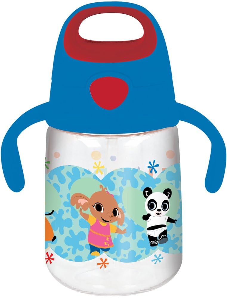 Bing Pop Up Travel Mug, Easy-to-Use Spout and Handles, Plastic, Kids, 370 ml, Multicolor