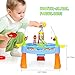 Zooawa Mini Fishing Game Set 11.81 x 6.7 Inch, Electric Magnetic Rod and Reel Toy Water Playing Fun Paradise [25 Pcs] with Music and Light for Kids and Toddlers, Colorful