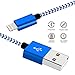 iPhone Charger, AILANSI iPhone Charging Cable,Apple 8 Pin USB Lightning to USB Cable Cord for iPhone 7 7 Plus 6 6S 6 Plus 5S SE iPod iPad Mini Air Pro and More (3PCS New Blue&White)