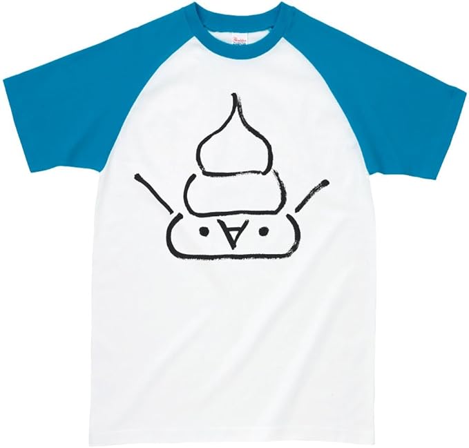 Amazon 筆で書いたaaシリーズ モララー ウンコー 半袖tシャツ ホワイト ターコイズm オリジナルプリント 通販