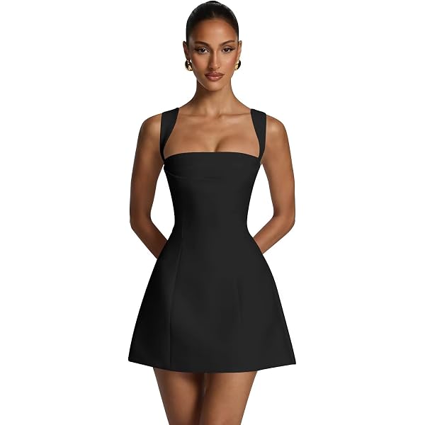 Amazon.com: Stanjiehu A-Line Satin Black Homecoming Dresses for Teens  Square Neck Short Prom Dress with Pockets Backless Corset Mini Cocktail  HOCO Dress for Women US0 : Clothing, Shoes & Jewelry