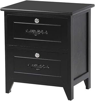 Amazon Com Robtle Accent Nightstand With 2 Drawers Wooden End