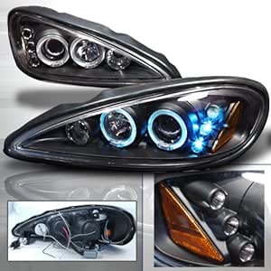 99 00 01 02 03 04 05 Pontiac Grand Am Halo Projector Headlights - Black (Pair)