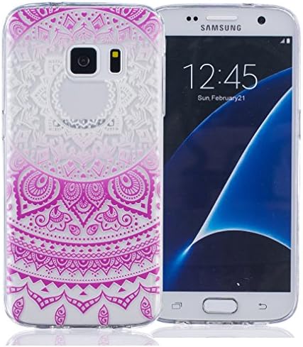 Samsung Galaxy S7 Edge Case,Galaxy S7 Edge Case,[Elegant Series] Full Protective Case Slim Flexible Soft TPU Gel Rubber Cases Cover Skin for Samsung Galaxy S7 Edge (Rose Mandala)