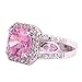 Psiroy Women's 925 Sterling Silver Created Pink Topaz Filled Halo Anniversary Ring Size 7
