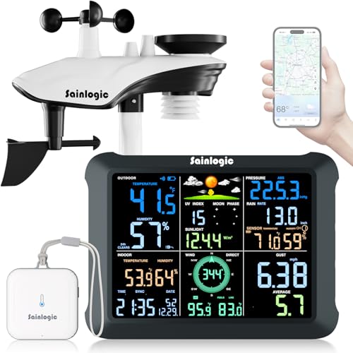 Sainlogic Smart WLAN Wetterstation Funk mit Außensensor 14-in-1 SA9 Plus