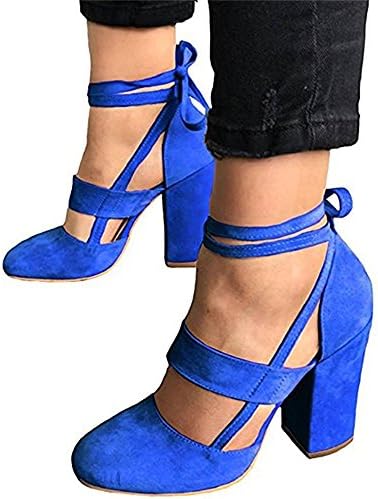 High Heel Pumps Women Sexy Cusp Toe Velvet Suede Straps Thick High Heeled Sandals