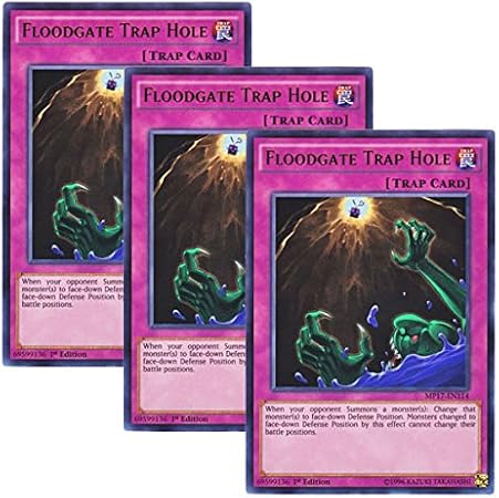 Amazon 3枚セット 遊戯王 英語版 Mp17 En114 Floodgate Trap Hole 底なし落とし穴 ウルトラレア 1st Edition トレカ 通販