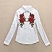 C-Pioneer 2pc DIY Water-soluble Rose Flower Embroidery Applique Patches Collar Flowers Sew on Clothing Accessories