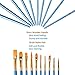 Hibery 20 Pcs Pointed - Round Paintbrush Set - Blue Round Pointed Tip Nylon Paint Brush Set, Art and Watercolor Brushes, Acrylic Paint Brushes, Oil Painting Supplies