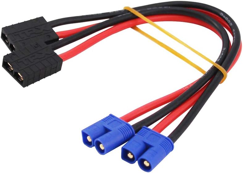 BDHI 2pcs ID Charger Adapter: Traxxas Female to EC3 EC-3 Male TLR LiPo TRX TRA2970 TRA2972(B129-2)
