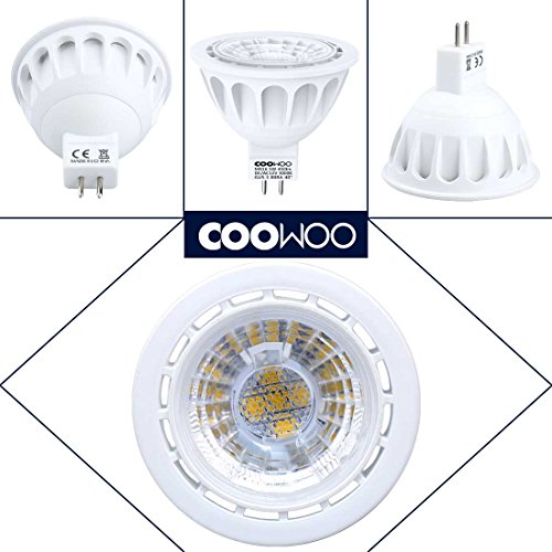 MR16 LED Light Bulbs with GU5.3 Base 50W Equivalent Halogen Replacement Warm White 3000K 5W 12V Spotlight with 450 Lumens 6 Packs by COOWOO