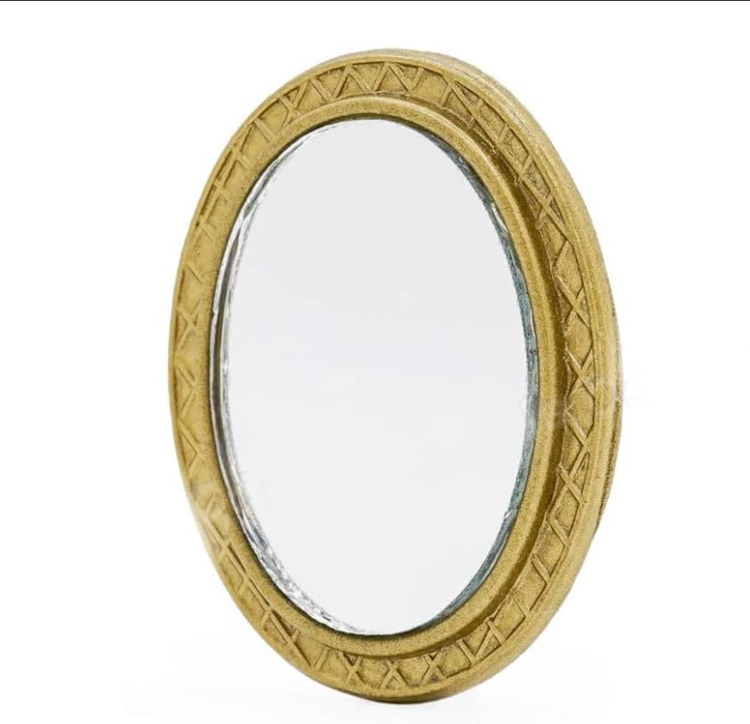 Miniature Dollhouse Mirror European Frame Mirror Dollhouse Victorian Baroque Wall Decor Miniature Bedroom Mini Furniture Accessory for 1/12 Dollhouse Decor