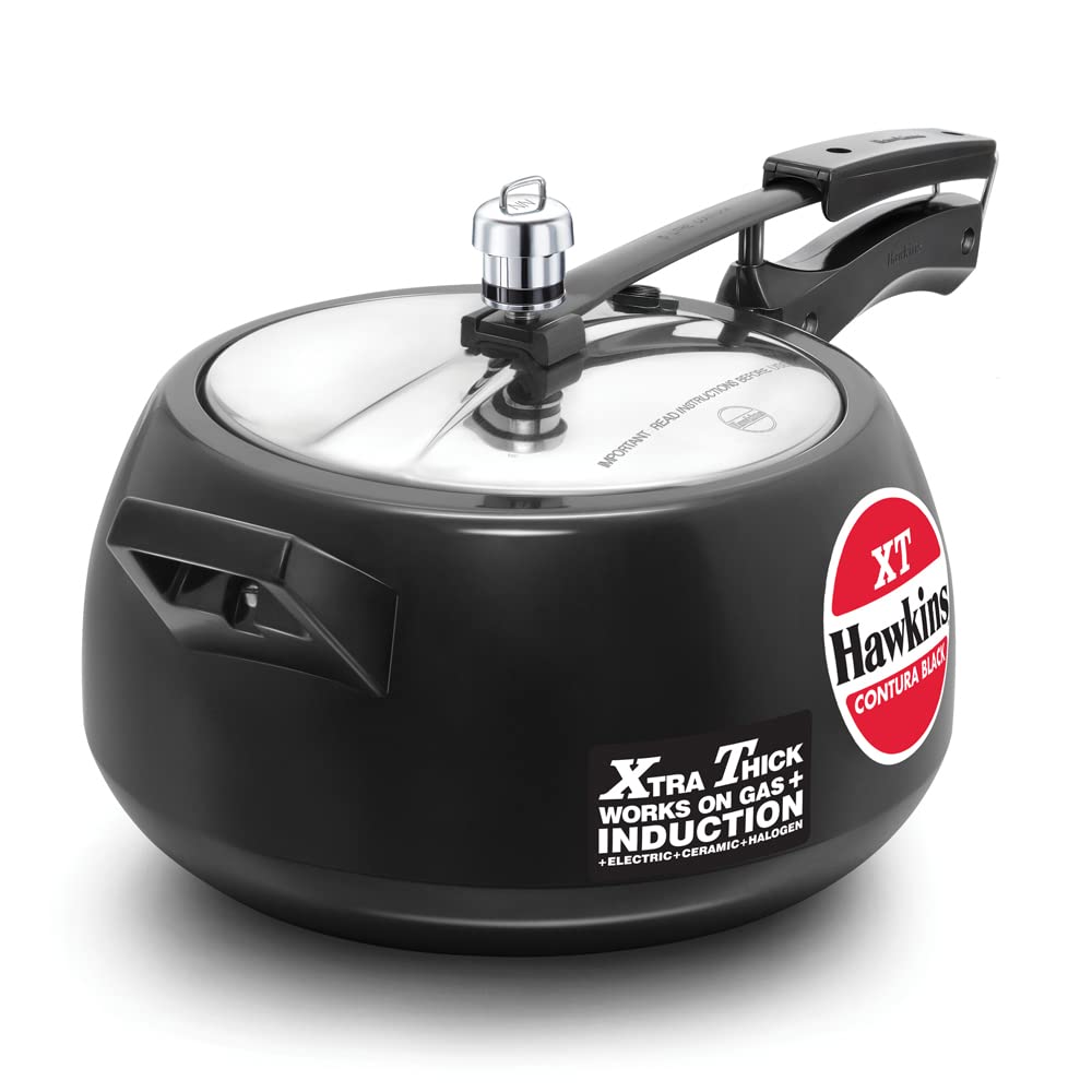 Photo 1 of Hawkins CXT50 Contura Hard Anodized Induction Compatible Extra Thick Base Pressure Cooker, Black, 5L, 5 L