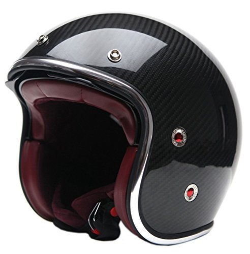 Motorcycle open face carbon fiber helmet dot approved -…