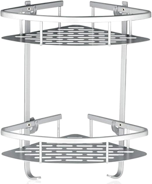 Onigen Badezimmer Eckregal Aluminium 2 Ebenen Shampoo