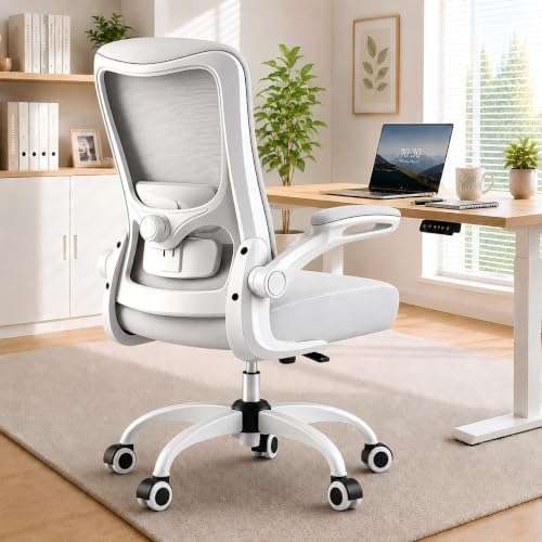 Ergonomic Office Chair for Long Hours, Adjustable Padded Lumbar Support for Lower Back Relief, 330 lb Capacity, Comfortable Computer Desk Chair for Home Office, Work & Study
