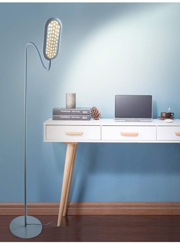 DWD® 54 Energy Saving LED Super Bright SMD Floor Standing Lamp with Touch Function 3 Light Modes Reading I Work Lamp I Flexible Neck I Touch Sensitive Controls (Black)