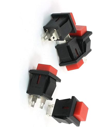 Buttonアソート Aexit 5 x Switches Red Cap Rectangle Momentary 2-Terminal