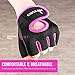 Proworks Women’s Padded Grip Fingerless Gym Gloves for Weight Lifting, Cross Training, Exercise Bikes & More – Black with Pink Trim (Medium)