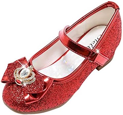 Stelle Girls Mary Jane Glitter Shoes Low Heel Princess Flower